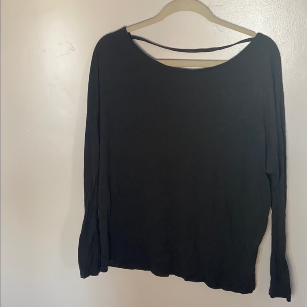 Long sleeve grey open back